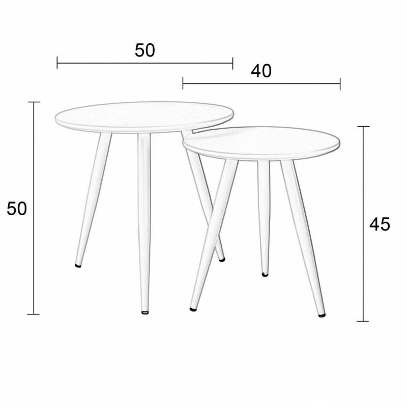 TINKER - Tables Basses Design avec Piètement en Métal | JMF Mobilier