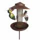 Mangeoire à Oiseaux Abreuvoir Nichoir sur Pic Mobile Corbeaux en Métal 23x30x132cm