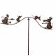 Mobile de Jardin Tuteur à Plantes Motifs Chat et Souris en Métal 7x68x129cm