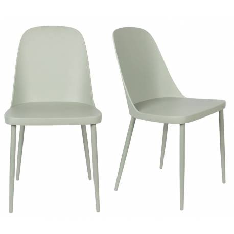 Lot de 2 Chaises Design Woody Chaise de Table PIP Verte 46x53,5x85cm