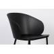Lot de 2 Chaises Design Woody Fauteuils de Table GIGI Noire 53,5x57x81cm