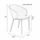 Lot de 2 Chaises Design Woody Fauteuils de Table GIGI Noire 53,5x57x81cm
