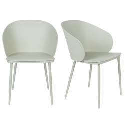Lot de 2 Chaises Design Woody Fauteuils de Table GIGI Vert 53,5x57x81cm