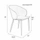 Lot de 2 Chaises Design Woody Fauteuils de Table GIGI Vert 53,5x57x81cm