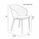 Lot de 2 Chaises Design Woody Fauteuils de Table GIGI Rose 53,5x57x81cm