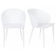Lot de 2 Chaises Design Woody Fauteuils de Table GIGI Blanche 53,5x57x81cm