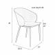 Lot de 2 Chaises Design Woody Fauteuils de Table GIGI Blanche 53,5x57x81cm