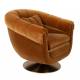 Fauteuil Lounge Member Dutchbone Style Art Déco en Velours Whisky 79x82x88cm