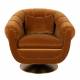 Fauteuil Lounge Member Dutchbone Style Art Déco en Velours Whisky 79x82x88cm