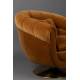 Fauteuil Lounge Member Dutchbone Style Art Déco en Velours Whisky 79x82x88cm