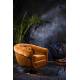 Fauteuil Lounge Member Dutchbone Style Art Déco en Velours Whisky 79x82x88cm