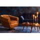 Fauteuil Lounge Member Dutchbone Style Art Déco en Velours Whisky 79x82x88cm