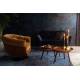 Fauteuil Lounge Member Dutchbone Style Art Déco en Velours Whisky 79x82x88cm