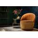Fauteuil Lounge Madison Dutchbone Assise Design Art Déco en Velours Whisky 67x76x78cm