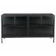 Buffet Boli Dutchbone Meuble de Rangement Bahut en Acier et Verre 35x80x150cm