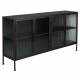 Buffet Boli Dutchbone Meuble de Rangement Bahut en Acier et Verre 35x80x150cm