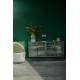 Buffet Boli Dutchbone Meuble de Rangement Bahut en Acier et Verre 35x80x150cm