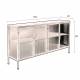 Buffet Boli Dutchbone Meuble de Rangement Bahut en Acier et Verre 35x80x150cm