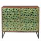 Cabinet Meena Dutchbone 2 Portes Bahut de Rangement en Bois et Métal 40x80x95cm