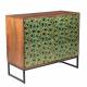 Cabinet Meena Dutchbone 2 Portes Bahut de Rangement en Bois et Métal 40x80x95cm