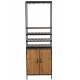 Armoire Pour Bouteilles et Verres à Vin J-Line Vinothèque en Métal et Bois Naturel 40x60x180cm