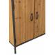 Armoire Pour Bouteilles et Verres à Vin J-Line Vinothèque en Métal et Bois Naturel 40x60x180cm