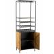 Armoire Pour Bouteilles et Verres à Vin J-Line Vinothèque en Métal et Bois Naturel 40x60x180cm
