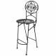 Chaise Haute Pliante Fauteuil de Bar Pliable ou pour Ilot Central en Fer Forgé Marron 67x72x115cm