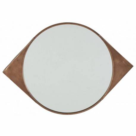 Miroir Eyes Laiton Athezza Décoration Glace Murale en Métal Couleur Brun Vieilli 5x60x85cm
