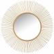 Miroir Barres Rond J-Line Glace Murale Effet Soleil en Métal Doré 6,5x110x110cm