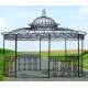 Majestueuse Tonnelle Elizabeth Gloriette de Jardin Pergola Abris Rond Kiosque en Fer Forgé et Fonte Marron 400x500x500cm