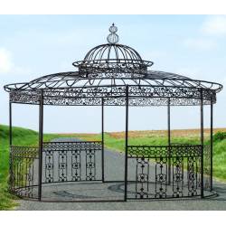 Majestueuse Tonnelle Elizabeth Gloriette de Jardin Pergola Abris Rond Kiosque en Acier et Fonte 400x500x500cm