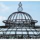 Majestueuse Tonnelle Elizabeth Gloriette de Jardin Pergola Abris Rond Kiosque en Fer Forgé et Fonte Marron 400x500x500cm