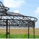 Majestueuse Tonnelle Elizabeth Gloriette de Jardin Pergola Abris Rond Kiosque en Fer Forgé et Fonte Marron 400x500x500cm