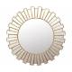 Miroir Solaire Signature Glace Ronde Murale en Métal Doré7x130x130cm