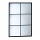Miroir Industriel Carré Signature Miroir Fenêtre Glace en Métal Noir 2,5x100x100cm