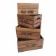 Set de 4 Cageots de Pommes Caisses Cagettes Casiers en Bois Marron