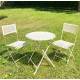 Salon de Jardin Auguste Table et Chaises de Jardin Ensemble d'Extérieur en Métal Blanc