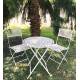 Salon de Jardin Auguste Table et Chaises de Jardin Ensemble d'Extérieur en Métal Blanc