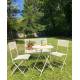 Salon de Jardin Auguste Table et Chaises de Jardin Ensemble d'Extérieur en Métal Blanc