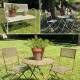 Salon de Jardin Auguste Table et Chaises de Jardin Ensemble d'Extérieur en Métal Blanc