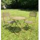 Salon de Jardin Auguste Table et Chaises de Jardin Ensemble Pliable d'Extérieur en Métal Marron Vert