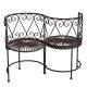 Banc Conversation Confident Causeuse Banquette en S en Métal Marron 53x85x105cm