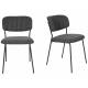 Lot de 2 Chaises Jolien No Name Assise de Table en Métal et Tissu Gris Foncé 49x56,5x79cm