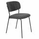 Lot de 2 Chaises Jolien No Name Assise de Table en Métal et Tissu Gris Foncé 49x56,5x79cm