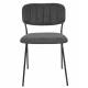 Lot de 2 Chaises Jolien No Name Assise de Table en Métal et Tissu Gris Foncé 49x56,5x79cm