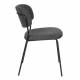 Lot de 2 Chaises Jolien No Name Assise de Table en Métal et Tissu Gris Foncé 49x56,5x79cm