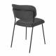 Lot de 2 Chaises Jolien No Name Assise de Table en Métal et Tissu Gris Foncé 49x56,5x79cm