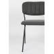 Lot de 2 Chaises Jolien No Name Assise de Table en Métal et Tissu Gris Foncé 49x56,5x79cm