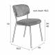 Lot de 2 Chaises Jolien No Name Assise de Table en Métal et Tissu Gris Foncé 49x56,5x79cm
